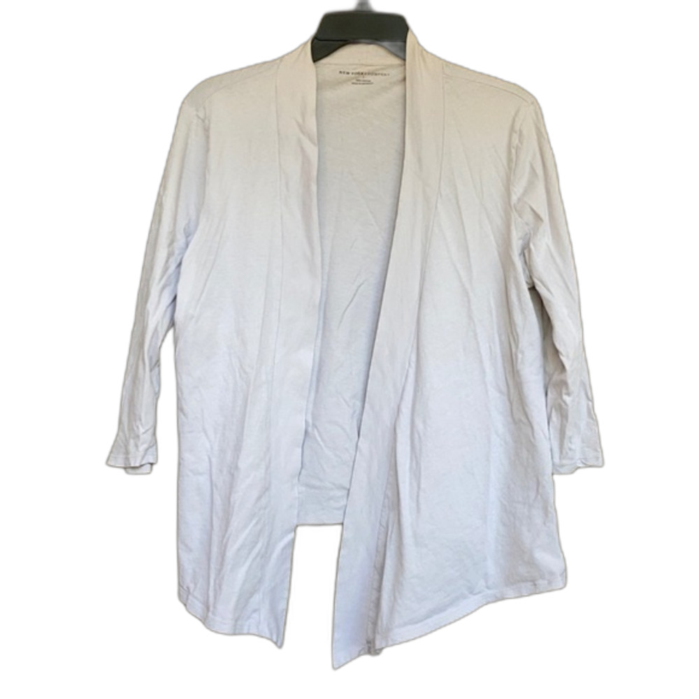 New York and Co cotton fly away cardigan color light grey